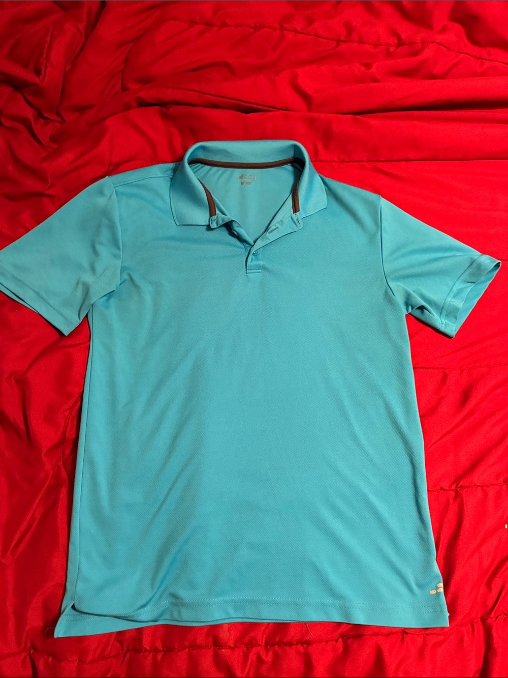 bcg Teal Short-Sleeve Polo with Contrast Trim